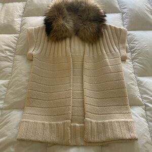 Alice and Olivia Fox Fur Trimmed Cardigan❣️
